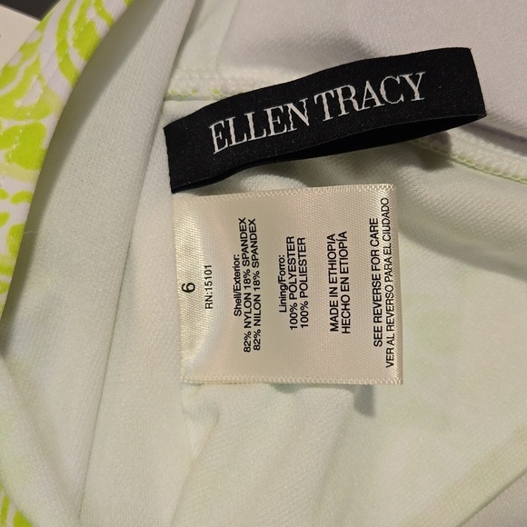 Ellen Tracy Lime Green Halter Neck Moderate Coverage Swimsuit Size 6 - Picture 8 of 10